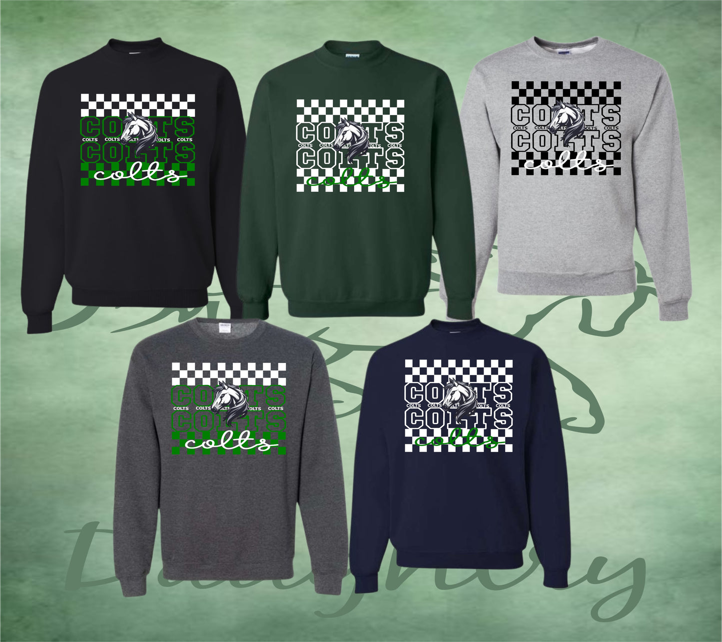 Colts Checkered Crewneck Sweatshirt
